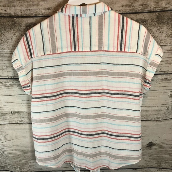 Weatherproof Front Knot Linen Button Up Top Small - Picture 12 of 16